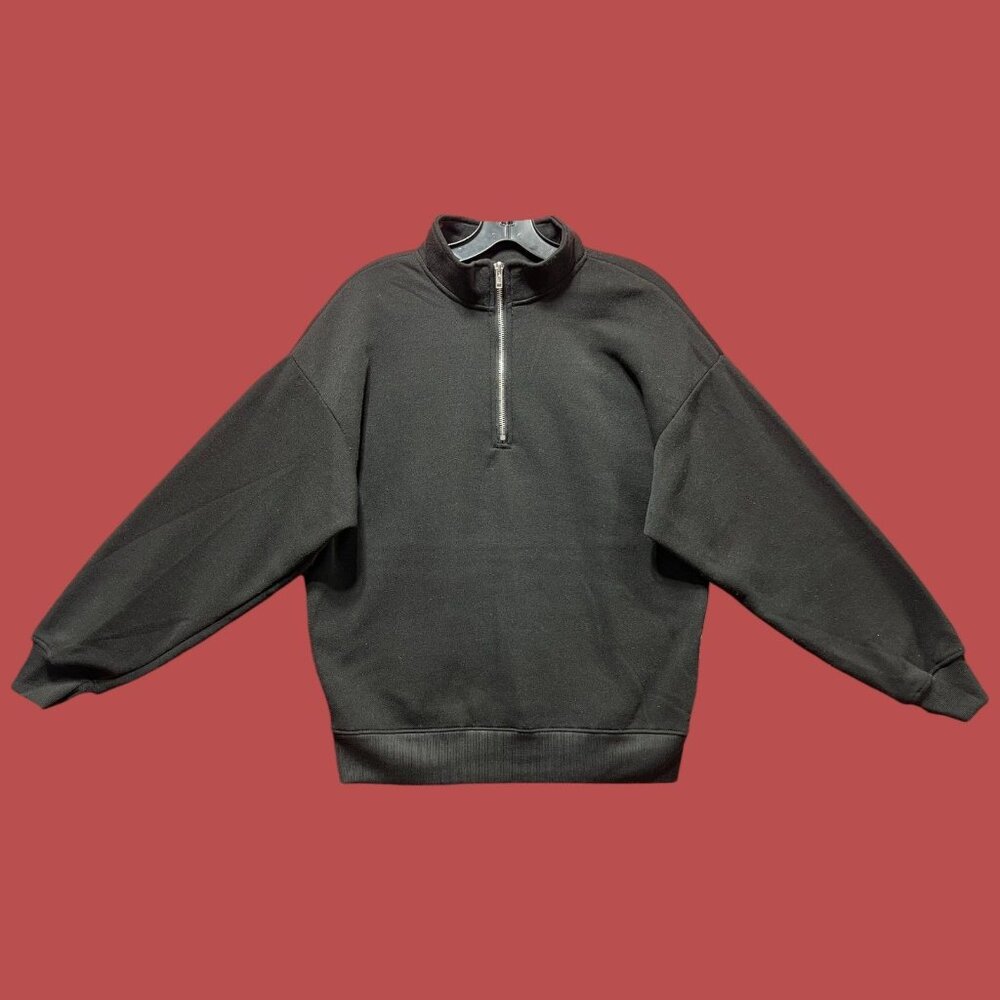 Love Streak - Unisex Long Sleeve Half Zip Sweatshirt - Black - Small